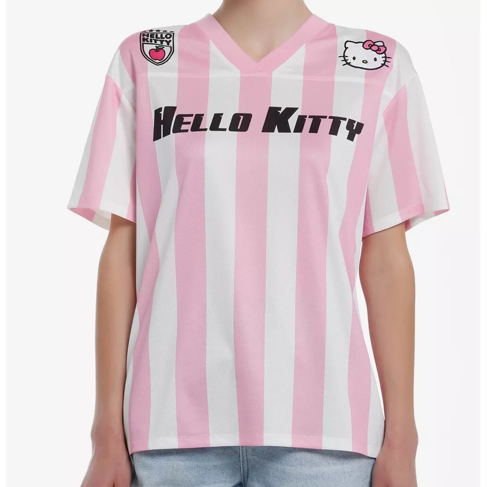 Hello Kitty Pink and White Striped Jersey